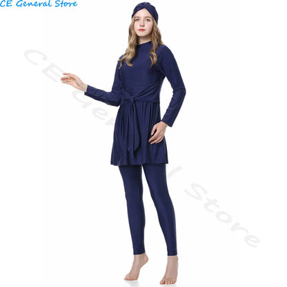 4 Pieces Burkini Muslim Swimsuit for Women