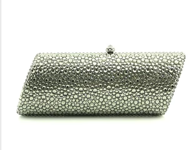 Pink & Silver Crystal Evening Clutch