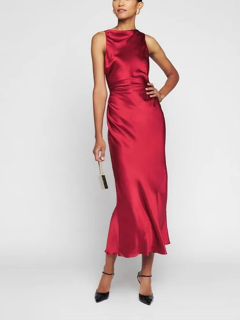 2024 Spring Sexy Backless Midi Dress